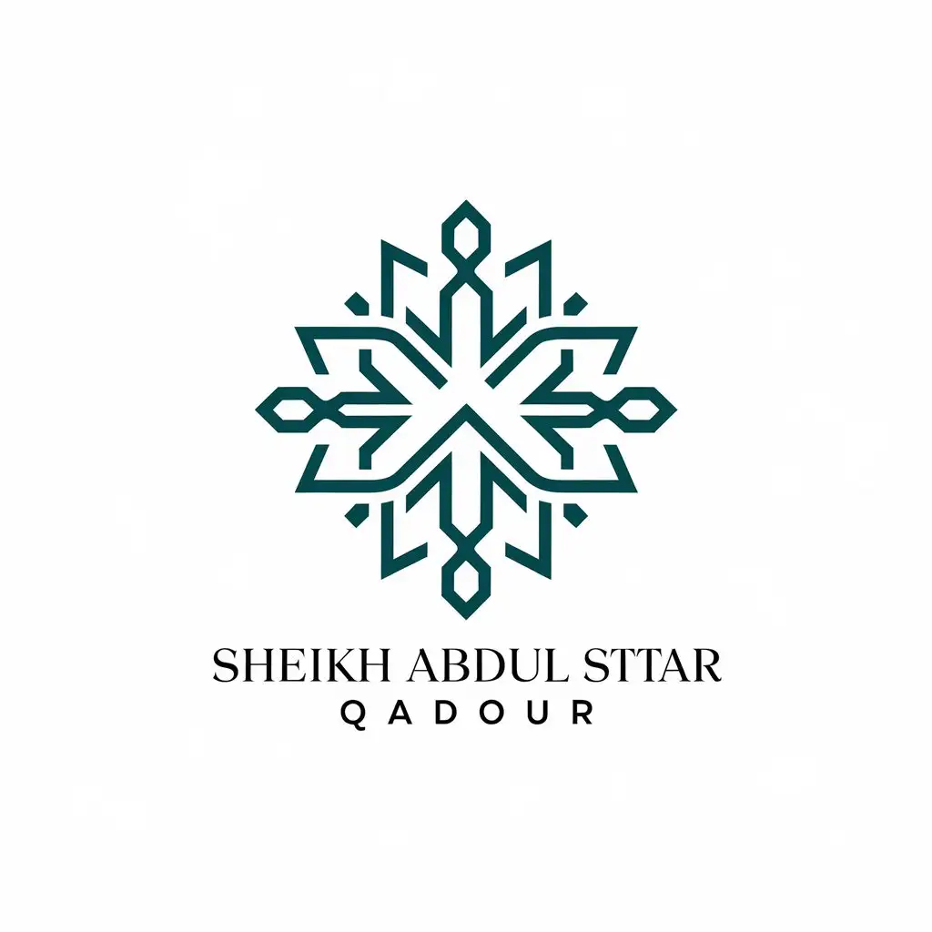 a vector logo design,with the text "Sheikh Abdul Sttar Qadour", main symbol:compatible with the name,complex,be used in Religious industry,clear background