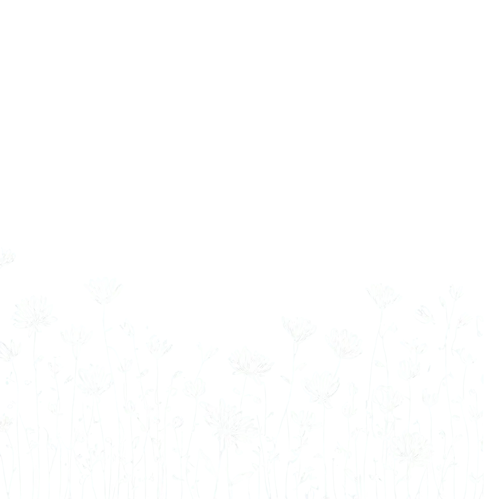 create for me in white doodle sketchy style, only white outlines, transparent background, perfectly, smoothly placed in the middle of: flowers