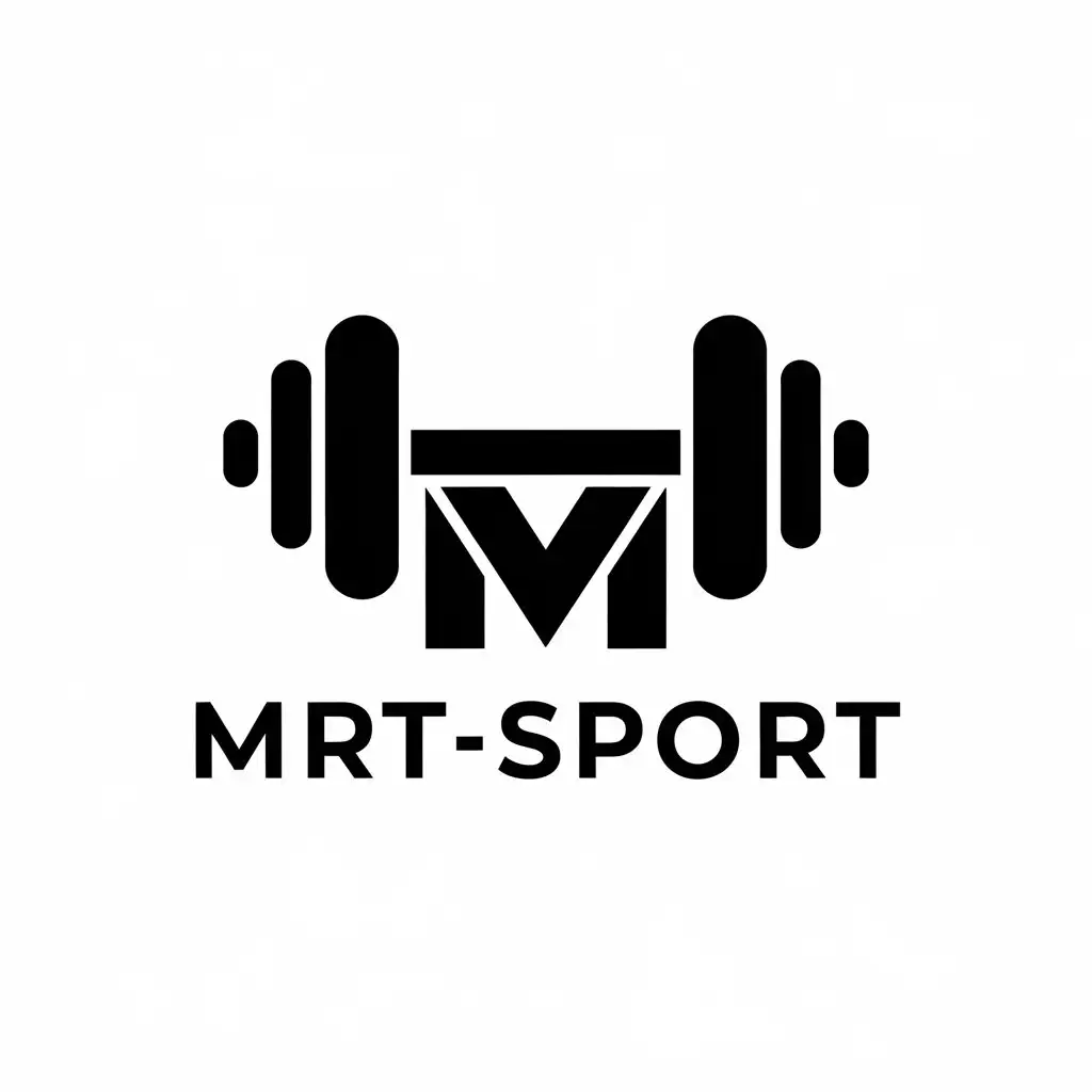 LOGO Design for MRTSport Dumbbell or Barbell Symbol with Modern and Clean Design for Sports Fitness Industry