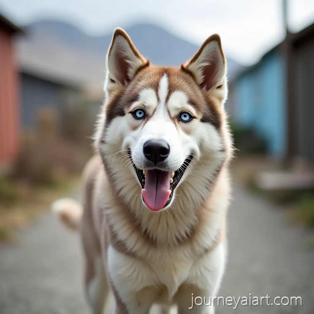 Playful-Husky-with-Heterochromia-in-Charming-Small-Town-Yard