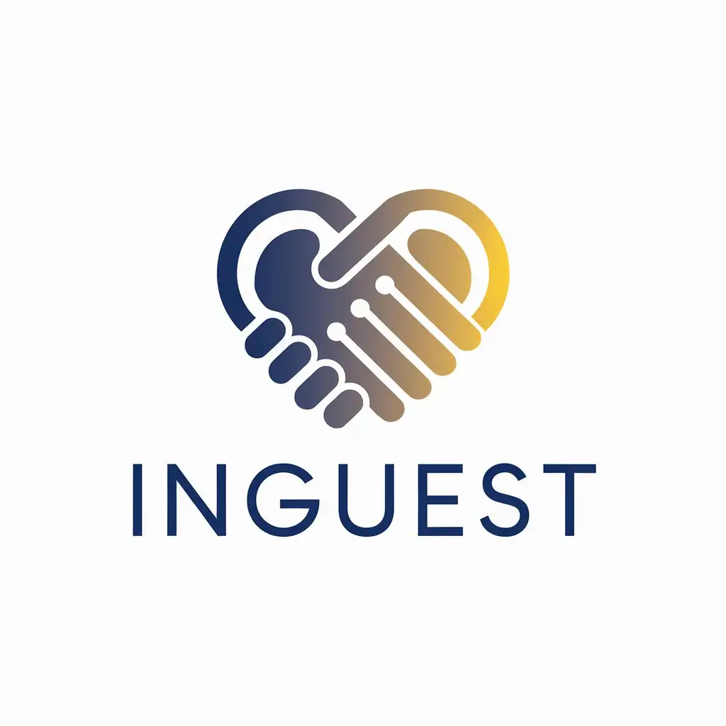 LOGO Design for InGuest Exclusive Modern Welcoming with Royal Blue Gold Gradient and Digital Checkin Icon