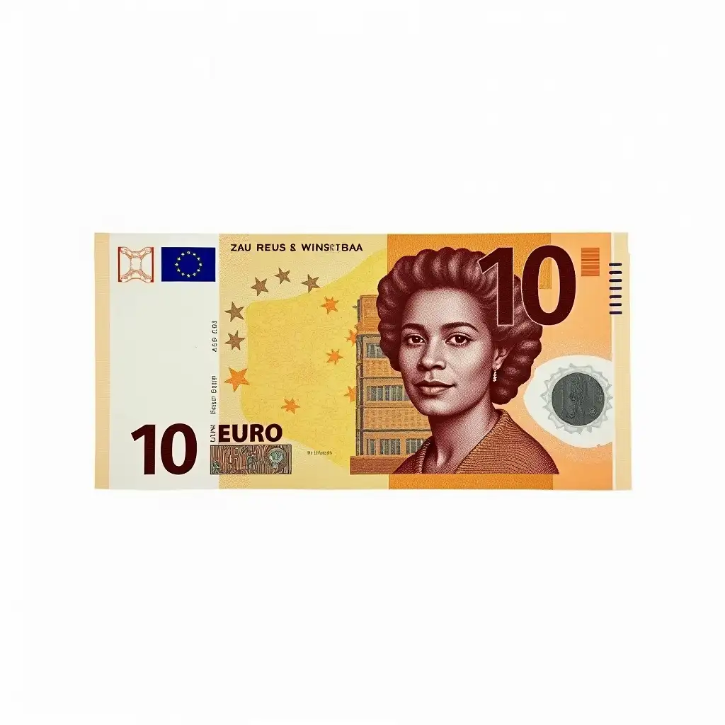 10-Euro-Currency-Note-Featuring-Portrait-of-African-Woman-on-Solid-White-Background