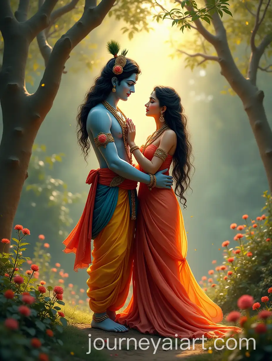 Lord-Krishna-and-Radha-in-a-Lush-Natural-Setting