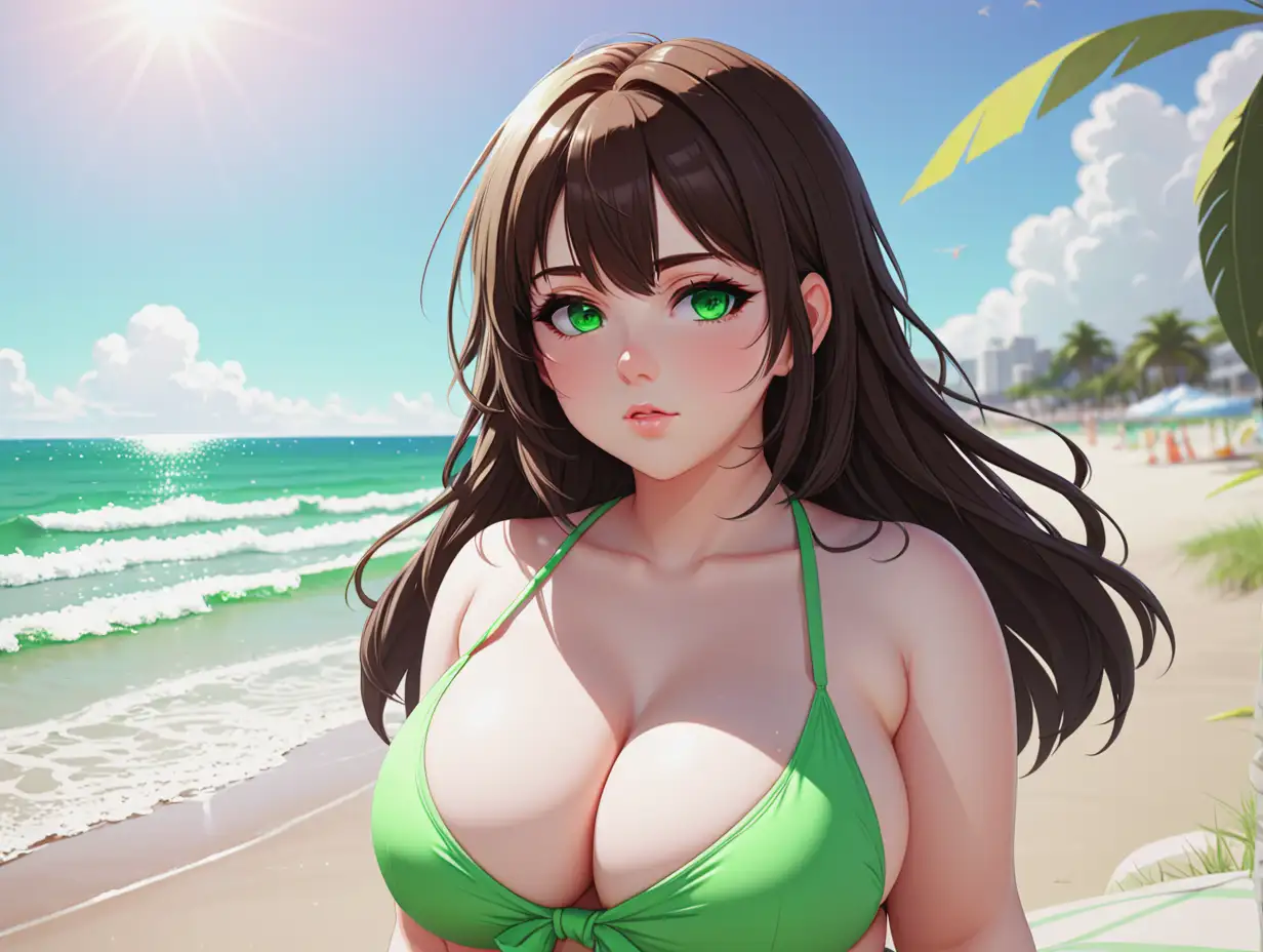 Sunny-Beach-Day-with-Brunette-Waifu-Enjoying-the-Sun