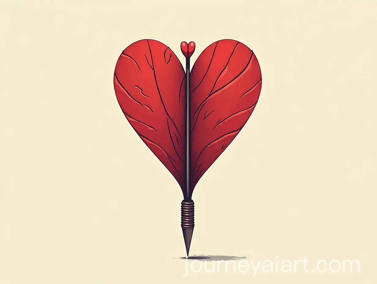 Poisoned-Heart-Dart-Illustration-with-Contrasting-Flat-Colors