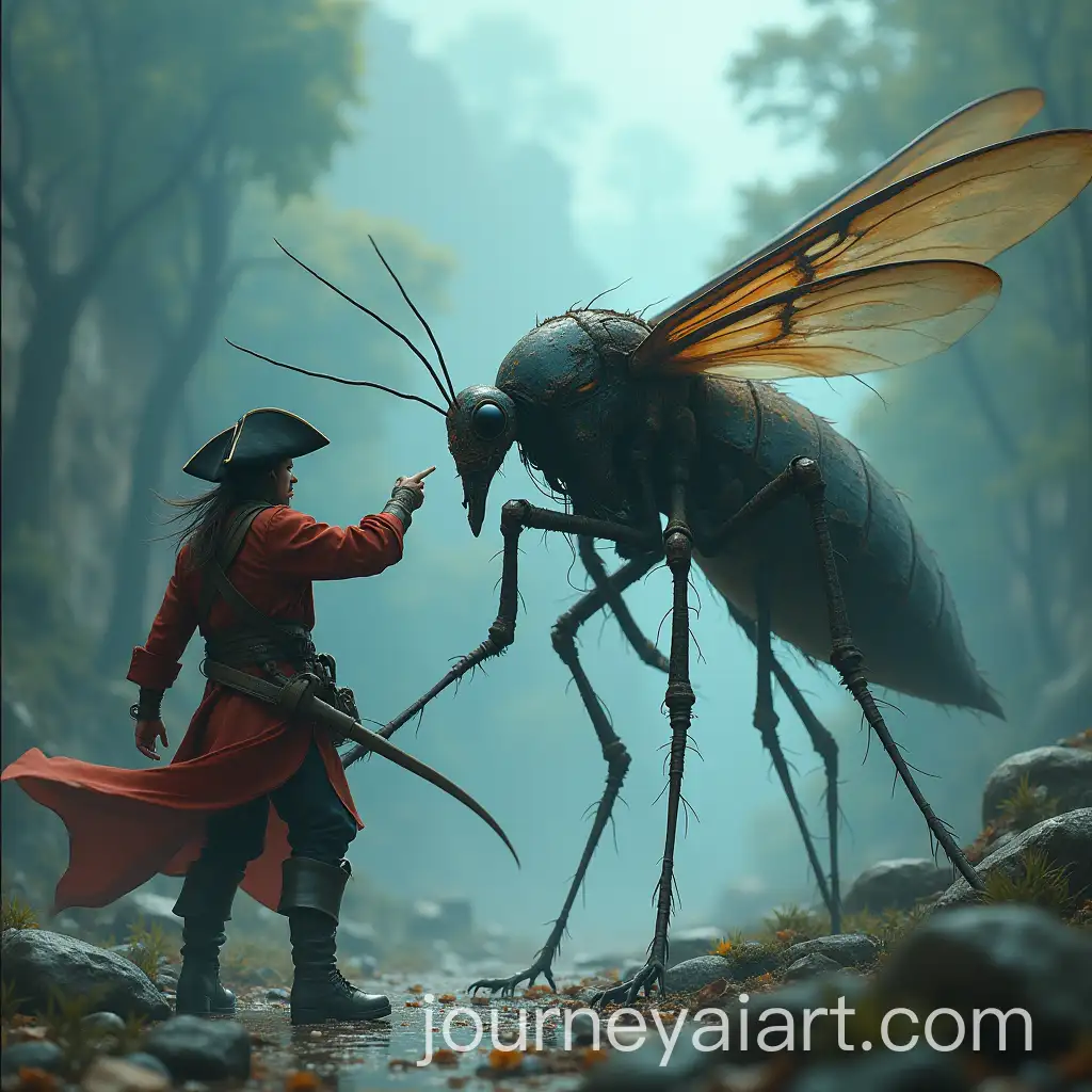 Pirate-Battling-Giant-Cyberpunk-Mosquito
