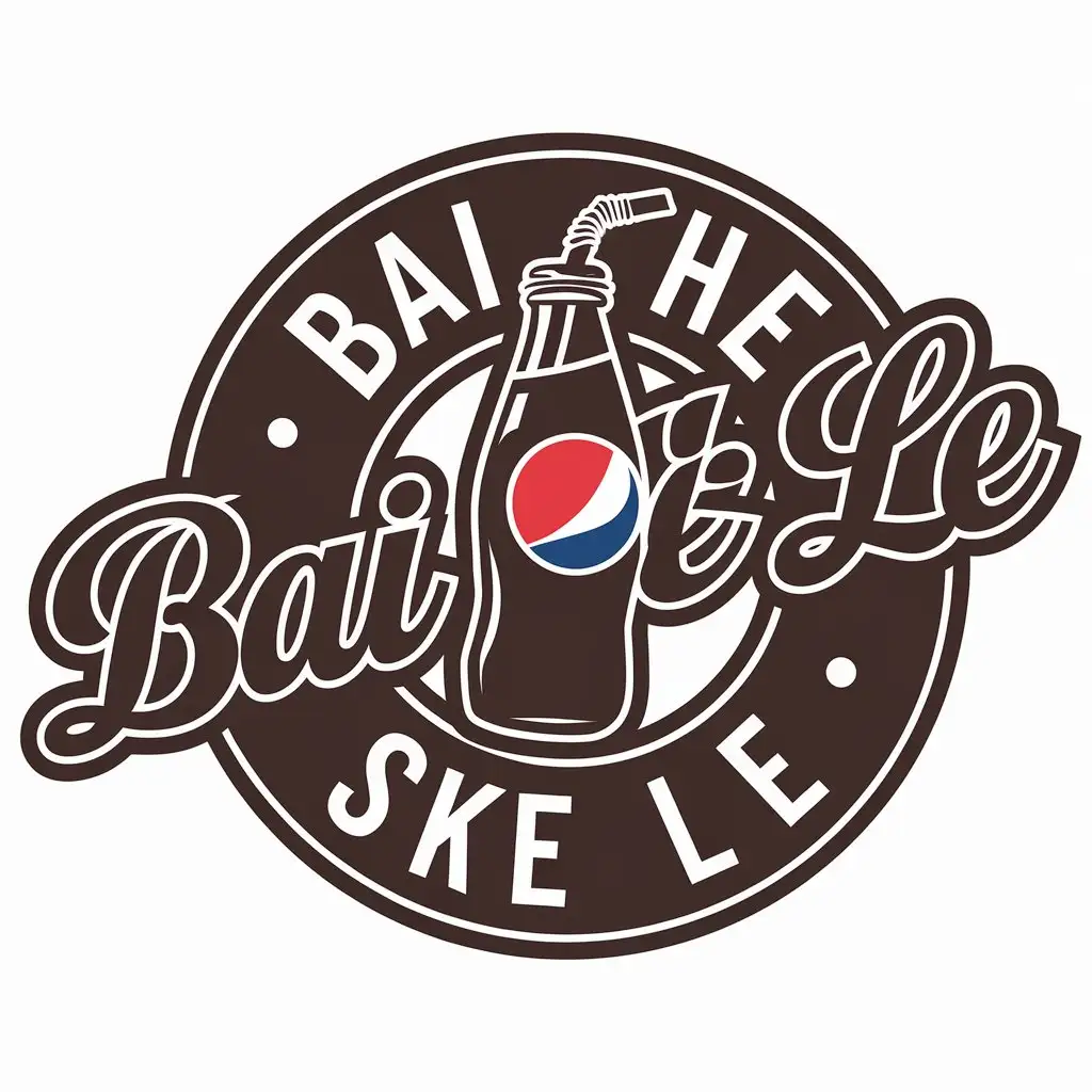 LOGO Design for Bai She Ke Le Vector Style with PepsiInspired Symbol for Retail Industry