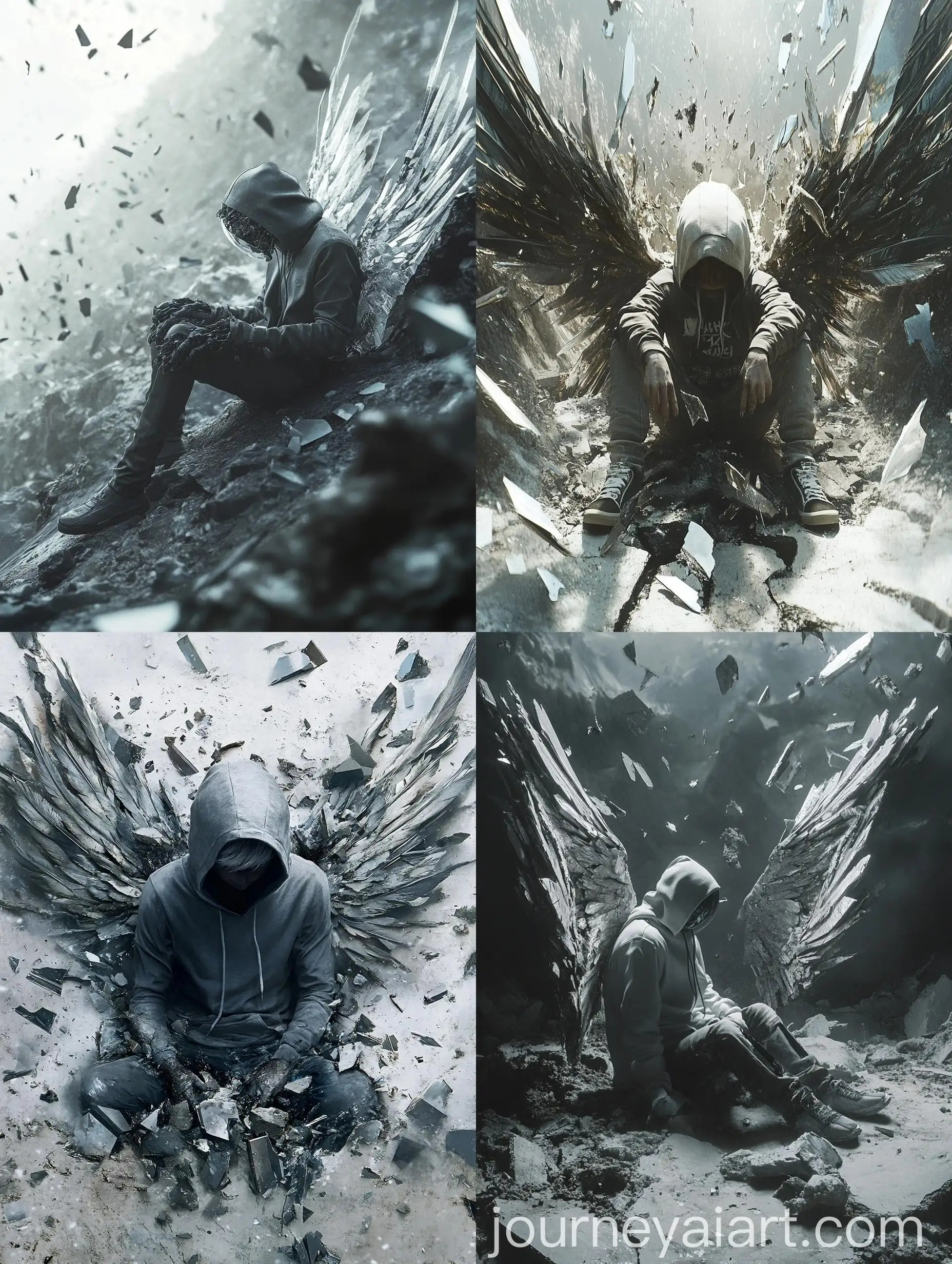 Fallen-Boy-with-Crystal-Head-and-Mechanical-Wings-Crash-Landing