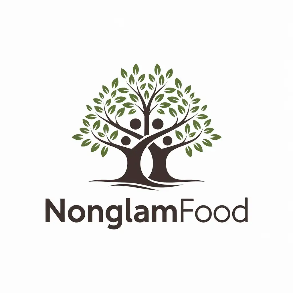 LOGO-Design-for-NongLamFood-Dancing-Trees-Symbol-with-Minimalistic-Aesthetics-on-Clear-Background