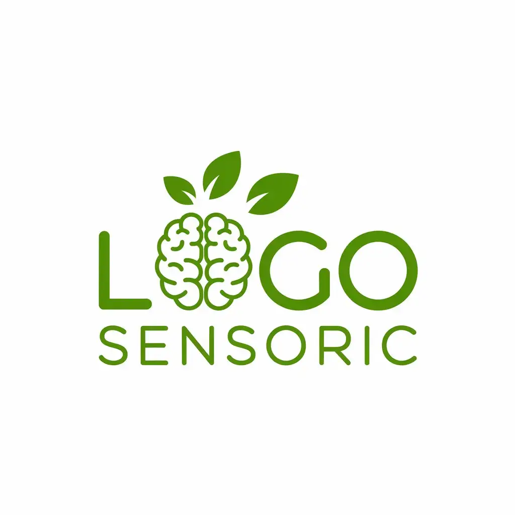 a vector logo design,with the text "LOGO SENSORIC", main symbol:Brain, leaves,Moderate,be used in Education industry,clear background