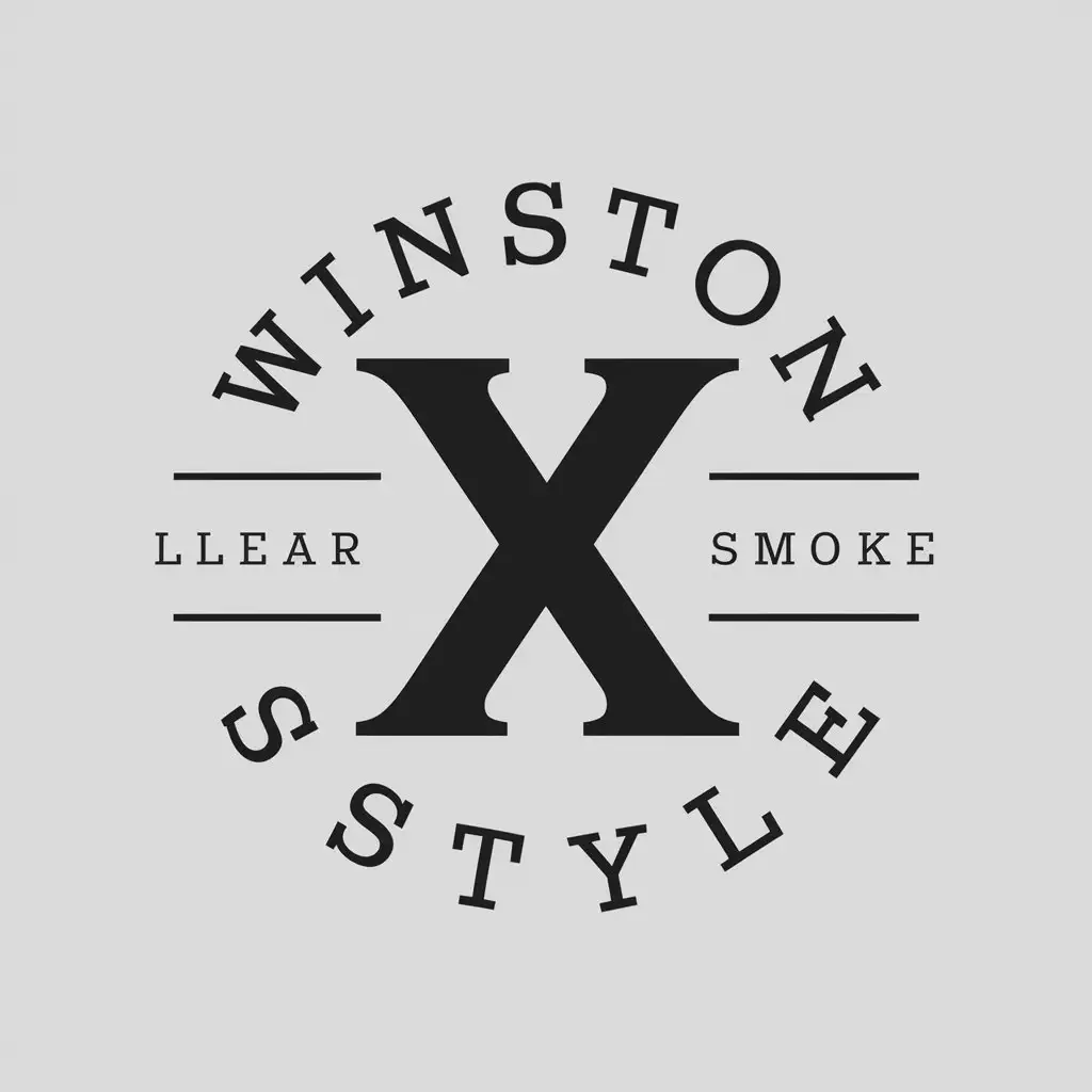 LOGO Design for Winston X Style Minimalist Smoke Symbol on Clear Background