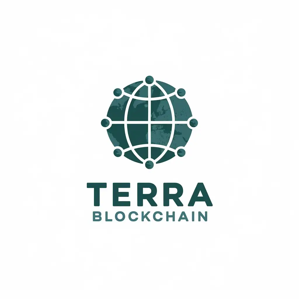 LOGO Design for Terra Blockchain Earthy Modern Globe Blockchain Nodes Symbol for Technology Industry