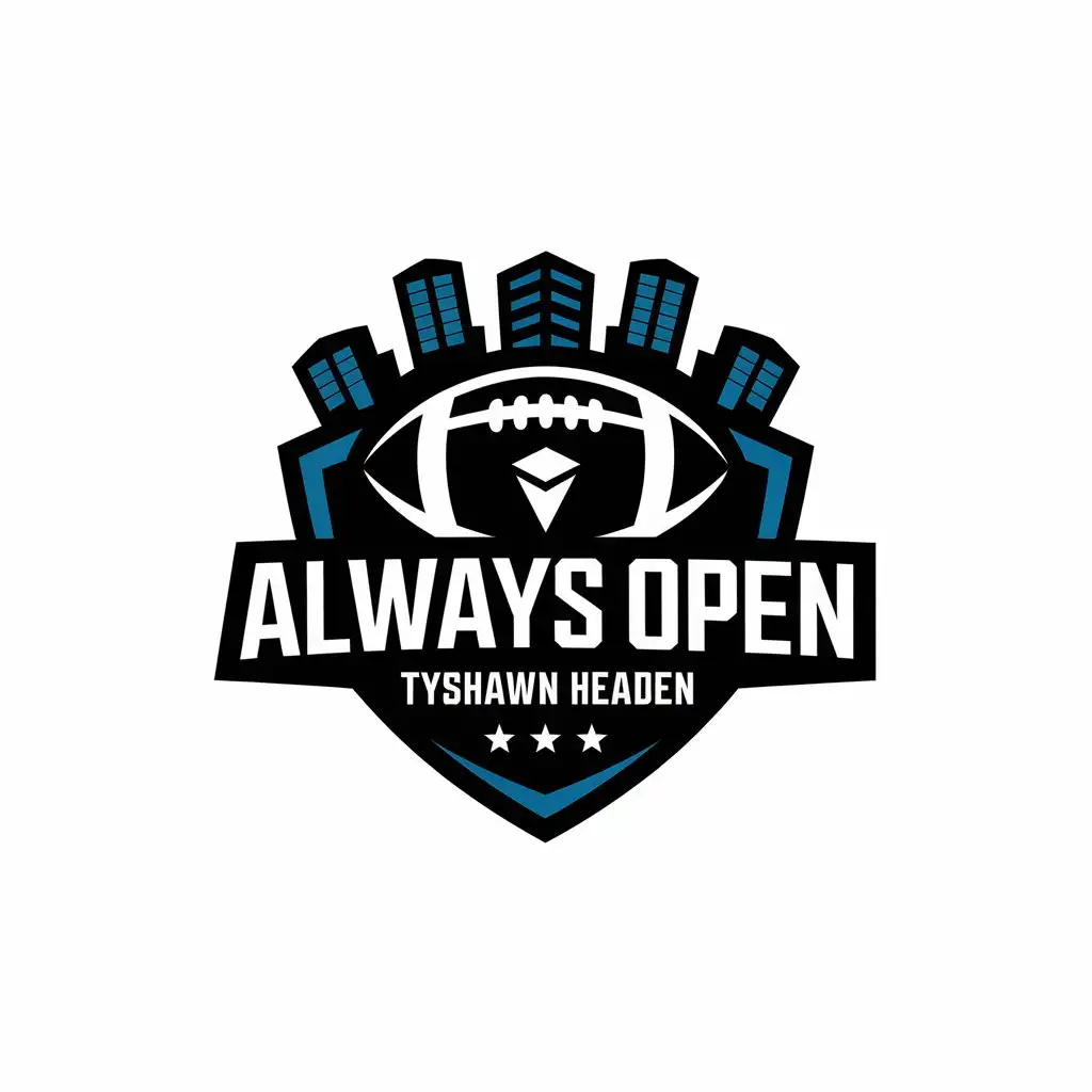 LOGO Design for Always Open Sport Fitness American Football Gloves with Tyshawn Headen Branding