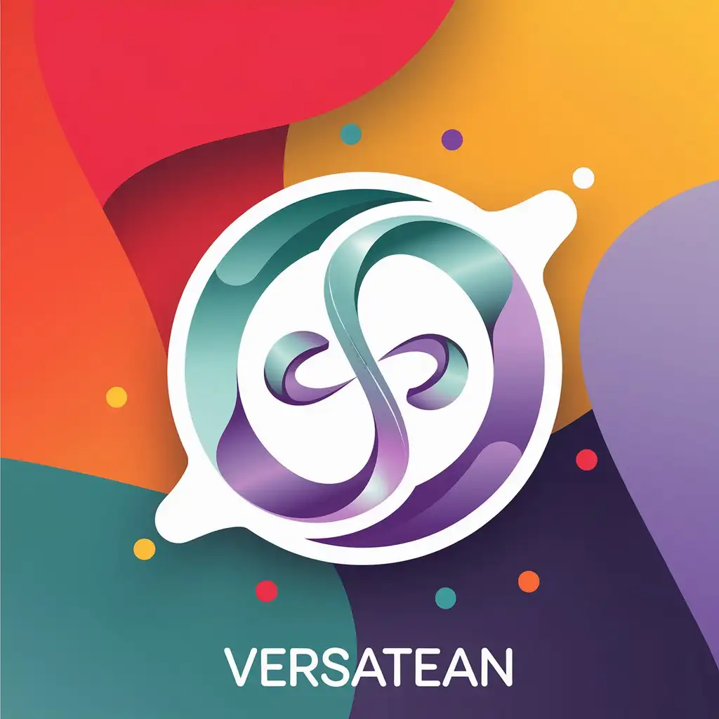 LOGO Design For Versatean Sleek Circular Emblem in Teal Purple and Orange