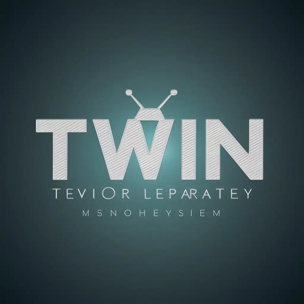 a vector logo design,with the text "TWIN", main symbol:television, each letter is a name separately. icy shades,Moderate,clear background