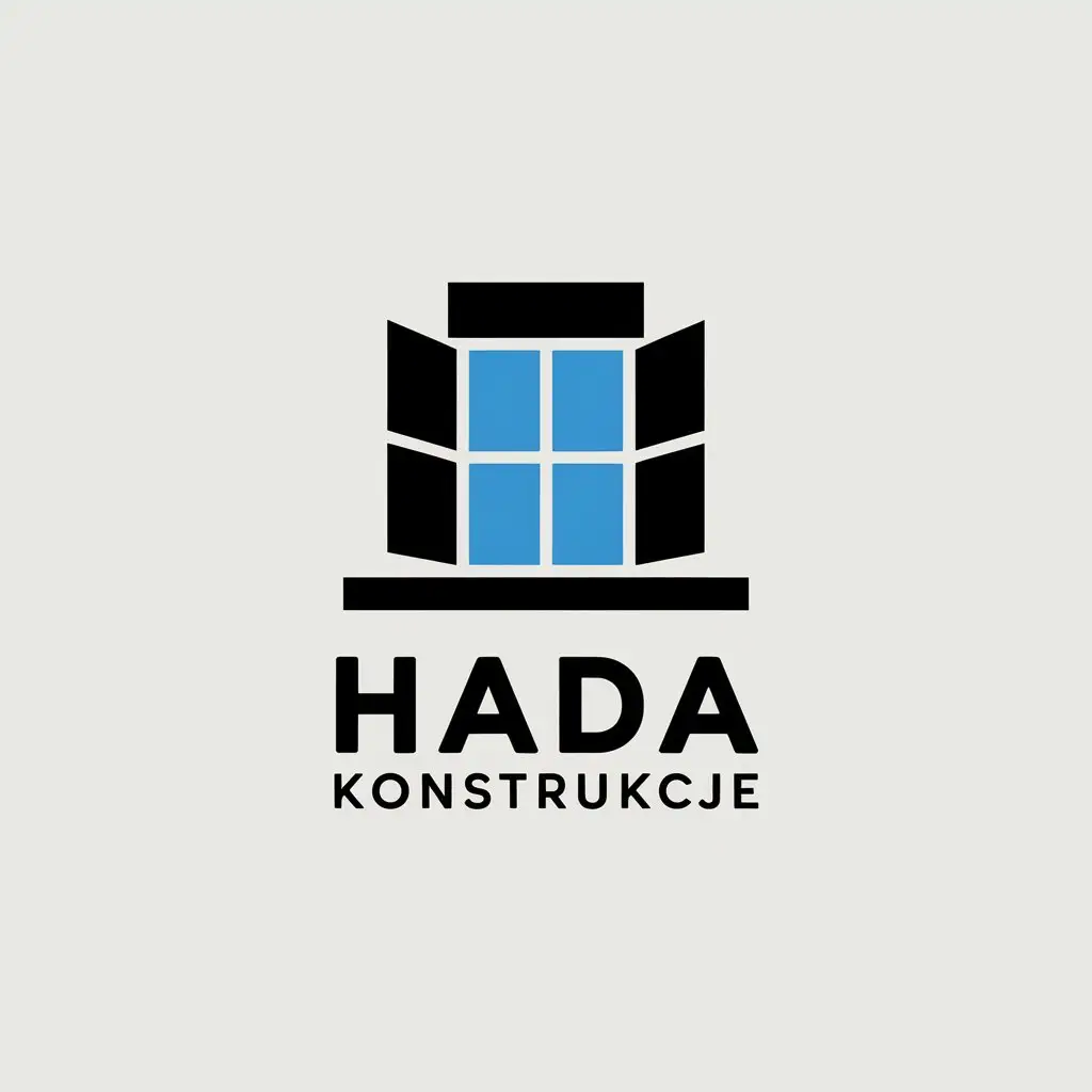 LOGO Design for Hada Konstrukcje Minimalistic Window with Hard Shapes for Construction Industry