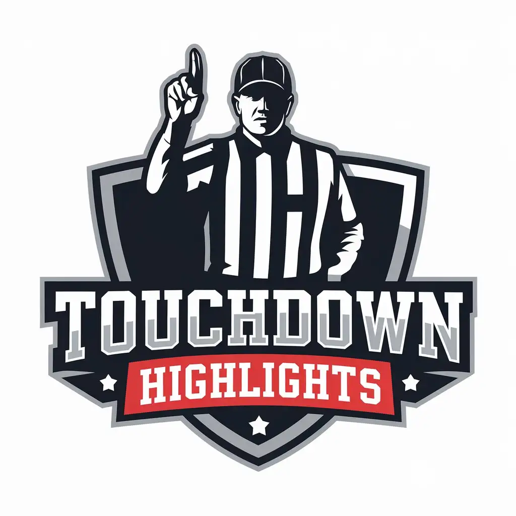 LOGO Design for Touchdown Highlights Football Referee Signal in Bold Vector for Sports Fitness