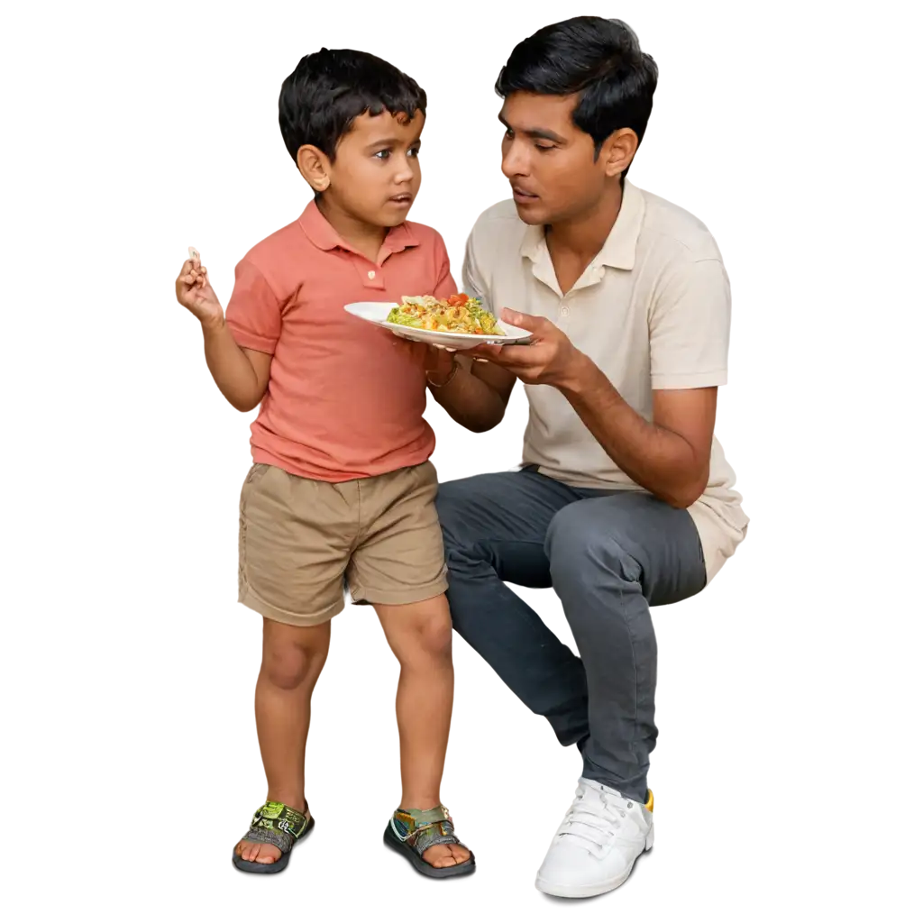 Family-Meal-Moments-A-Heartwarming-PNG-of-an-Indian-Child-Enjoying-Food