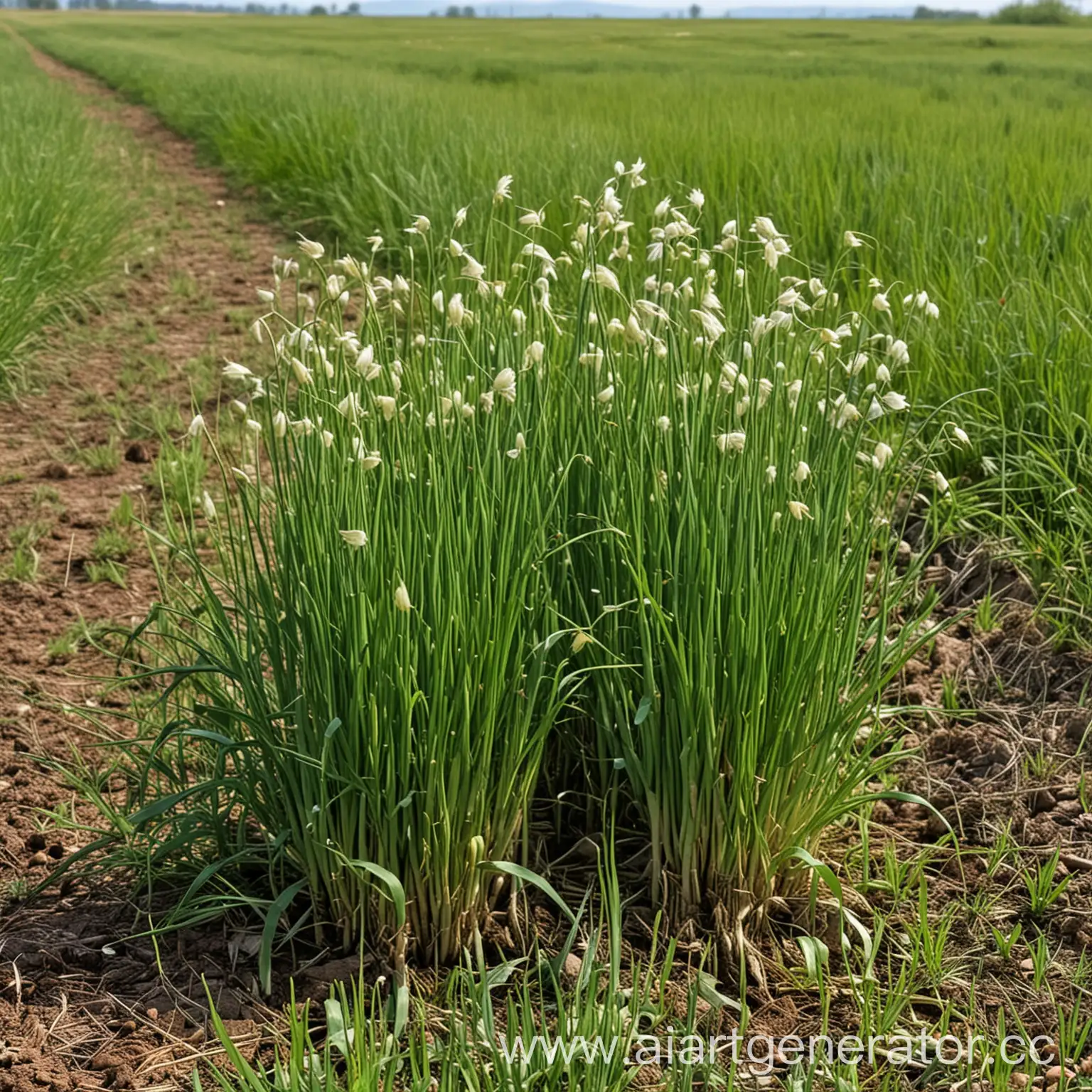 scallions grow on the prairie