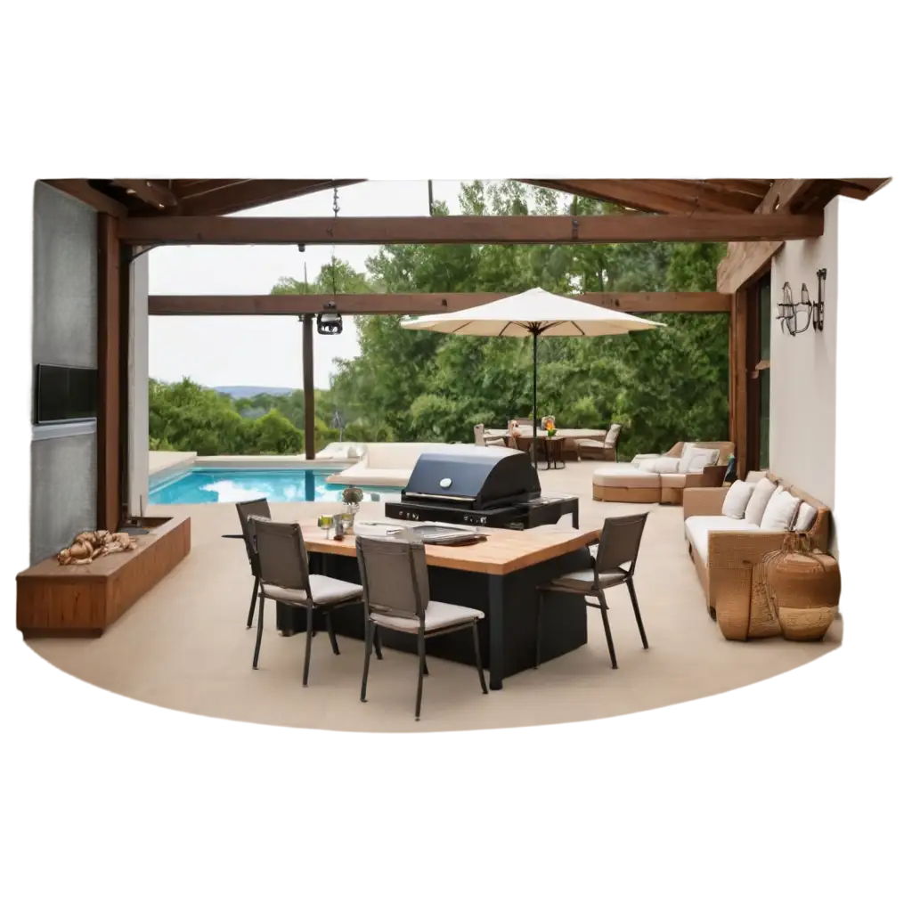 Ambient-Sound-in-a-Gourmet-Area-with-Barbecue-and-Swimming-Pools-HighQuality-PNG-Image