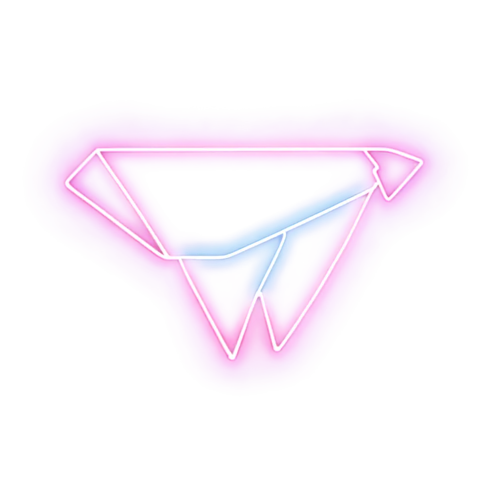 Vibrant-Neon-Paper-Airplane-Icon-PNG-with-Glowing-Gradient-Outline-for-Futuristic-Designs