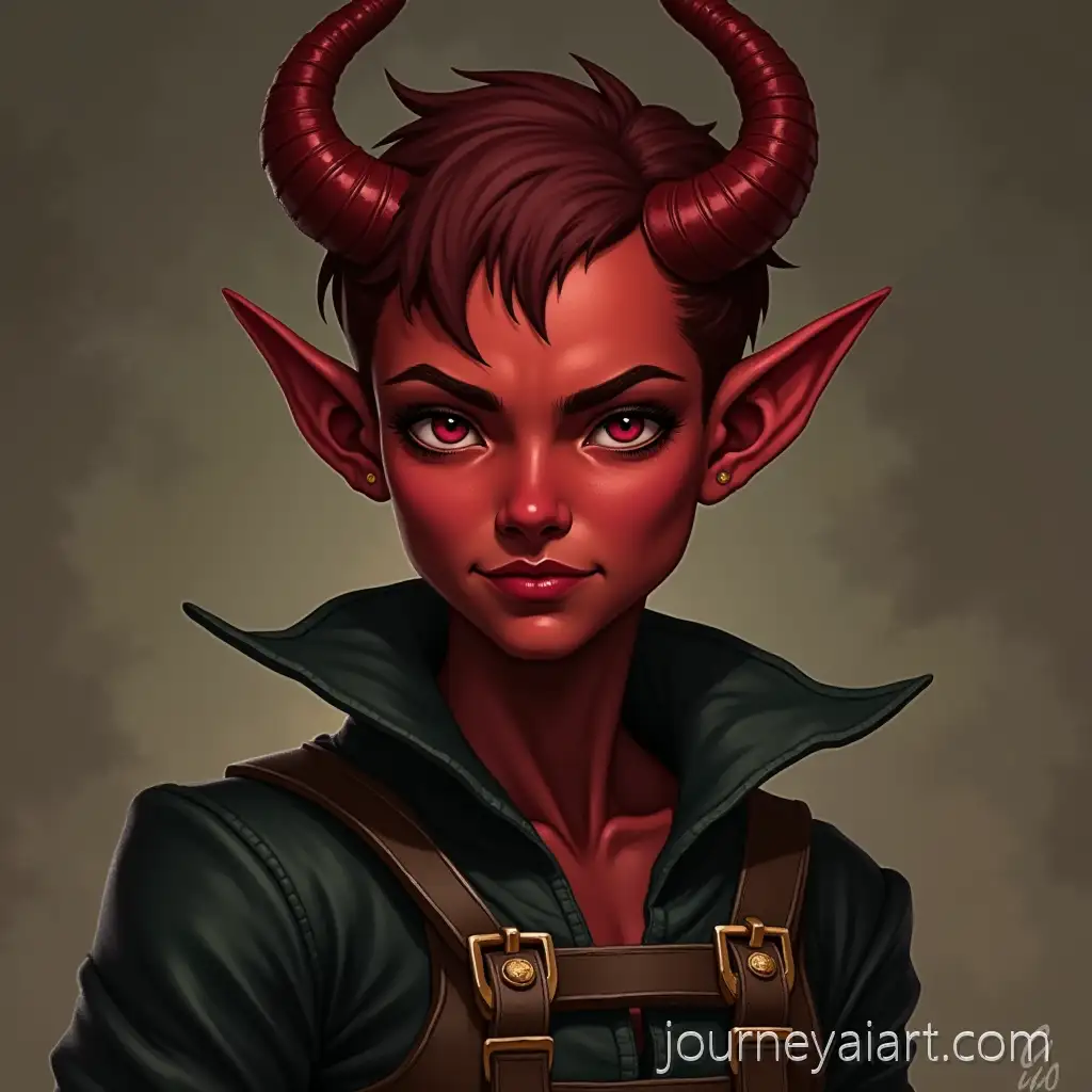 Tiefling-Alchemist-with-RedAI-Art-Prompt-Expansion-Face-and-Short-Hair-in-Fantasy-Setting