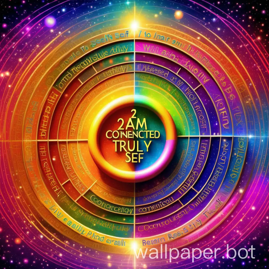 create a colorful wallpaper with the next text '21 days', 'I am blessed', 'I am connected truly with my higher-self', 'I am consciously creating the reality that I intend to create'