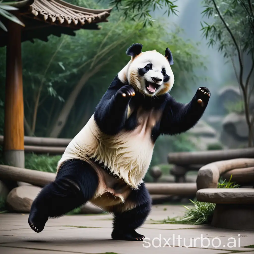 Playful-Panda-Dancing-in-a-Forest-Clearing