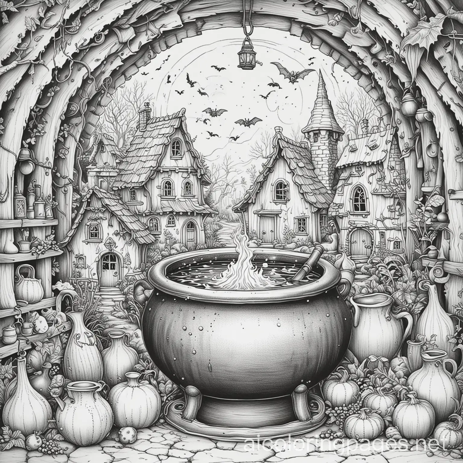 Intricate-Witch-Potion-Coloring-Page-with-Spooky-Items