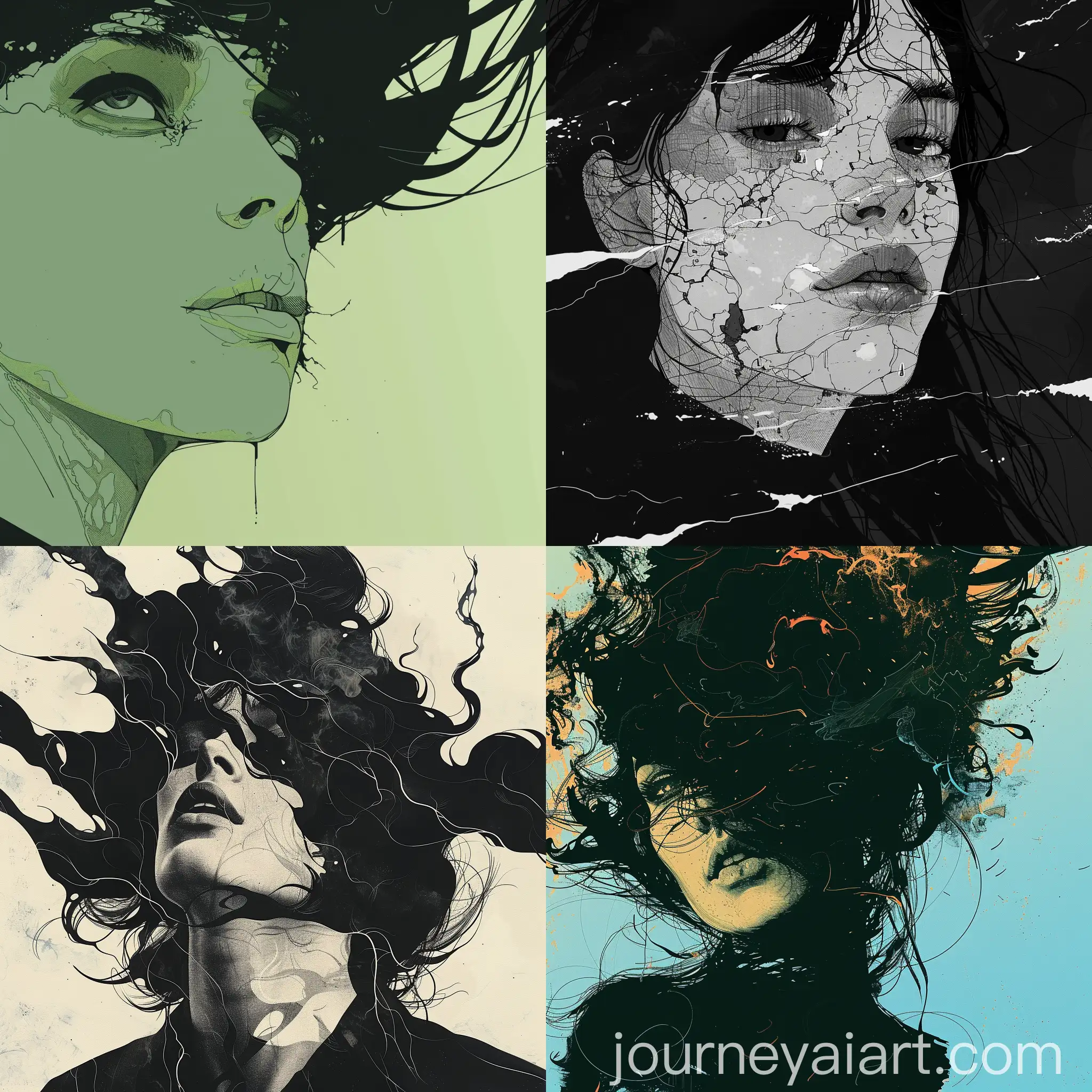 Illustration-of-a-Portrait-Black-in-the-Style-of-Tomer-Hanuka
