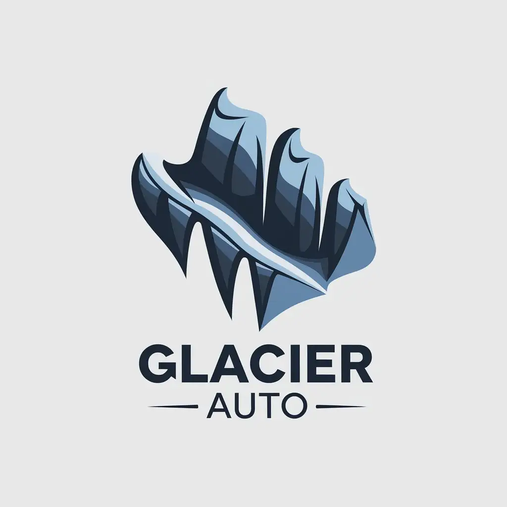 LOGO Design for Glacier Auto Minimalistic Glacier Theme with Clear Background