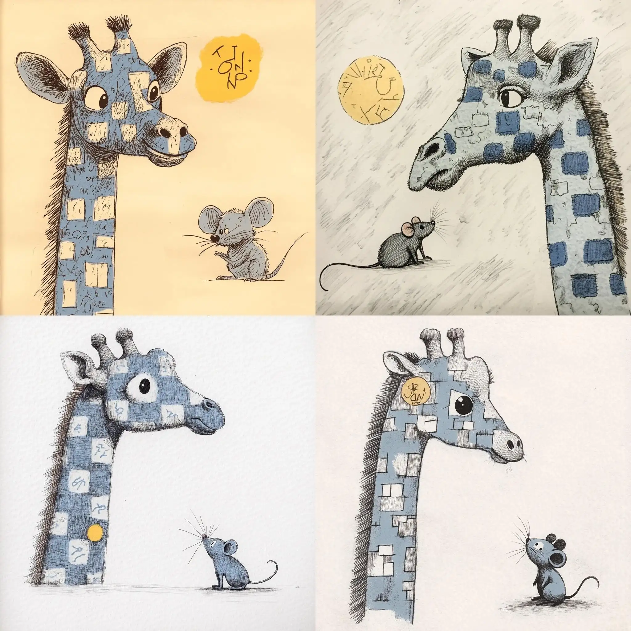 Giraffe-and-Mouse-in-Playful-Encounter