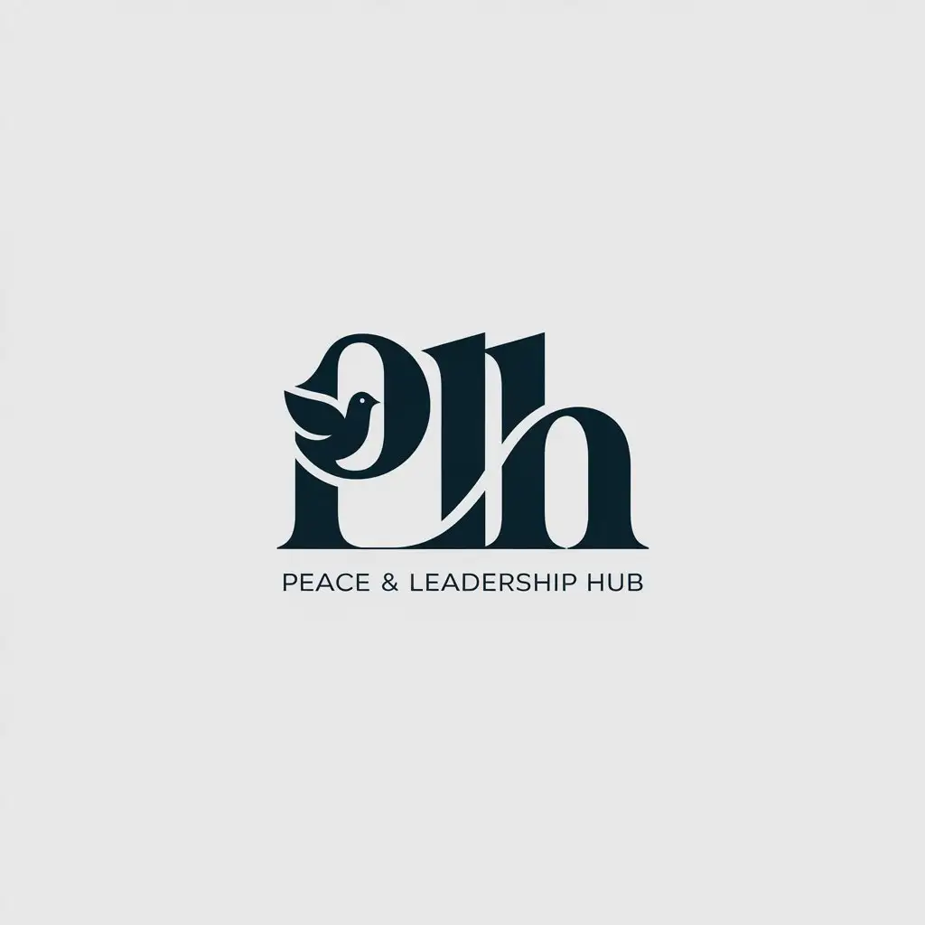 LOGO Design for Peace Leadership Hub Lettermark with Minimalistic Style on Clear Background