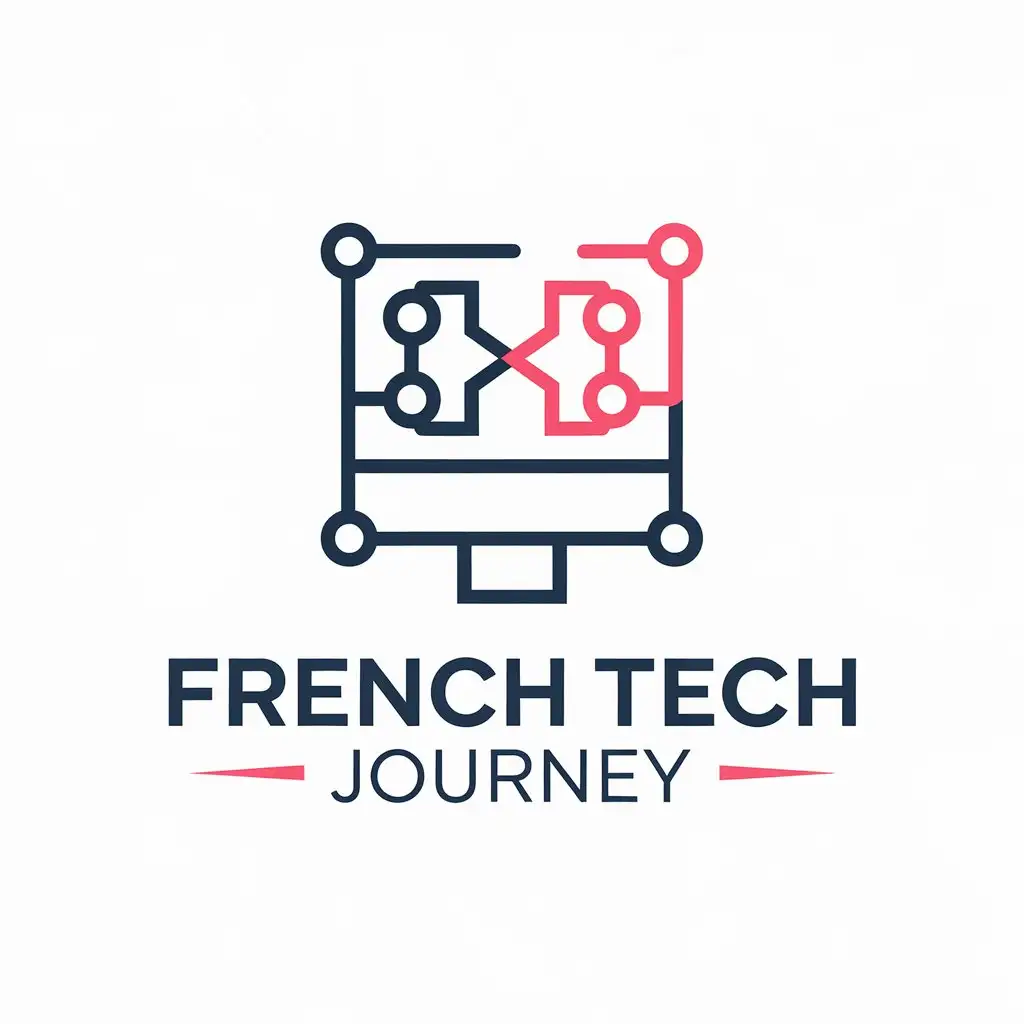 LOGO Design for French Tech Journey Vector with Computer Symbol and Modern Clear Background