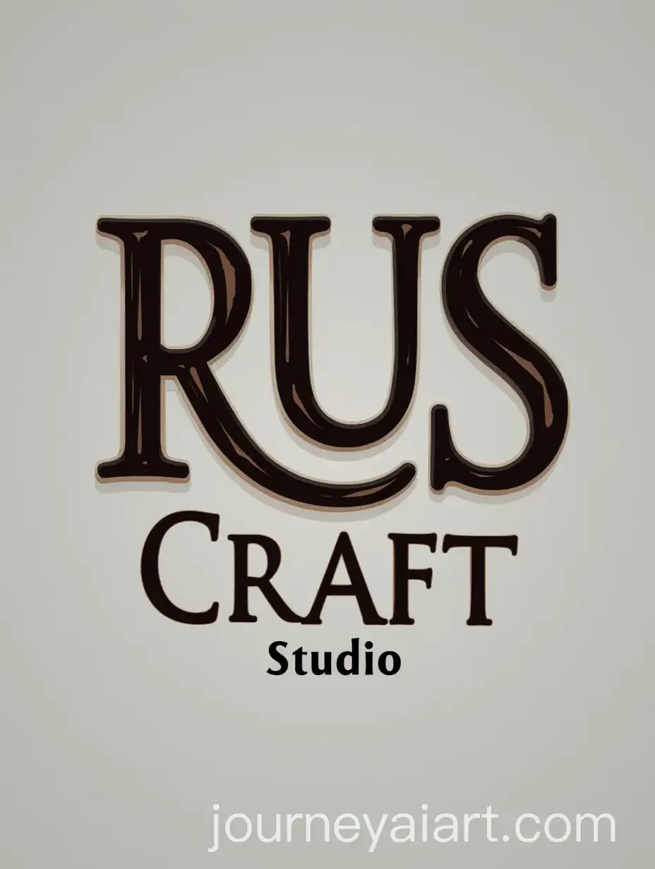 Logo-Design-for-RUS-Craft-Studio-with-Arts-Crafts-and-Adhesives-Theme