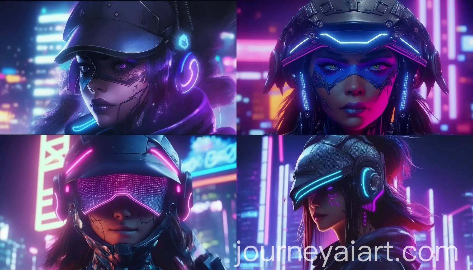 Futuristic-Cybernetic-Woman-in-Neonlit-Cityscape