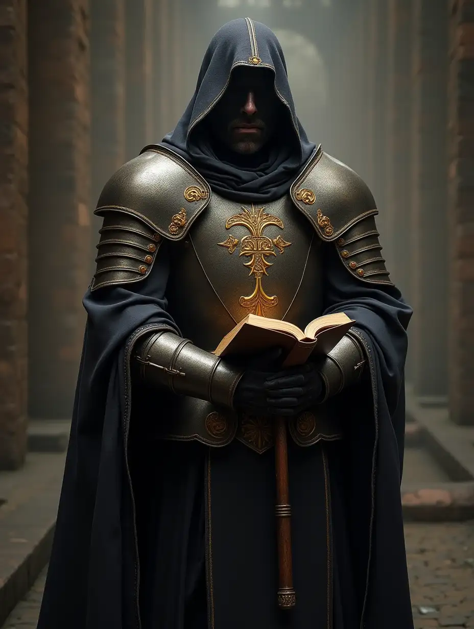 Armored-Priest-Exorcist-Holding-a-Sacred-Book