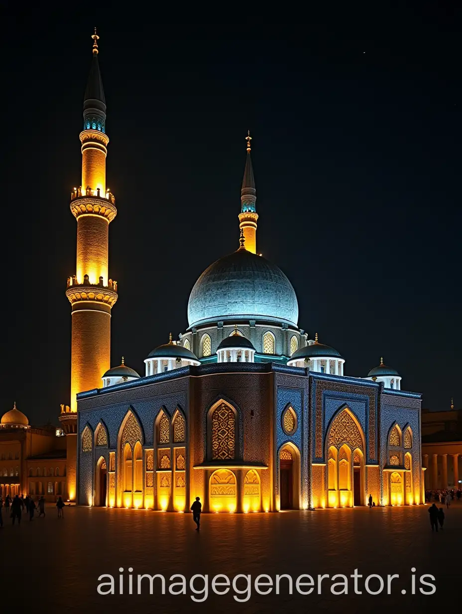 Dimmed-Illumination-of-the-Sacred-Mosque-and-Dome-of-the-Rock-in-a-Cell