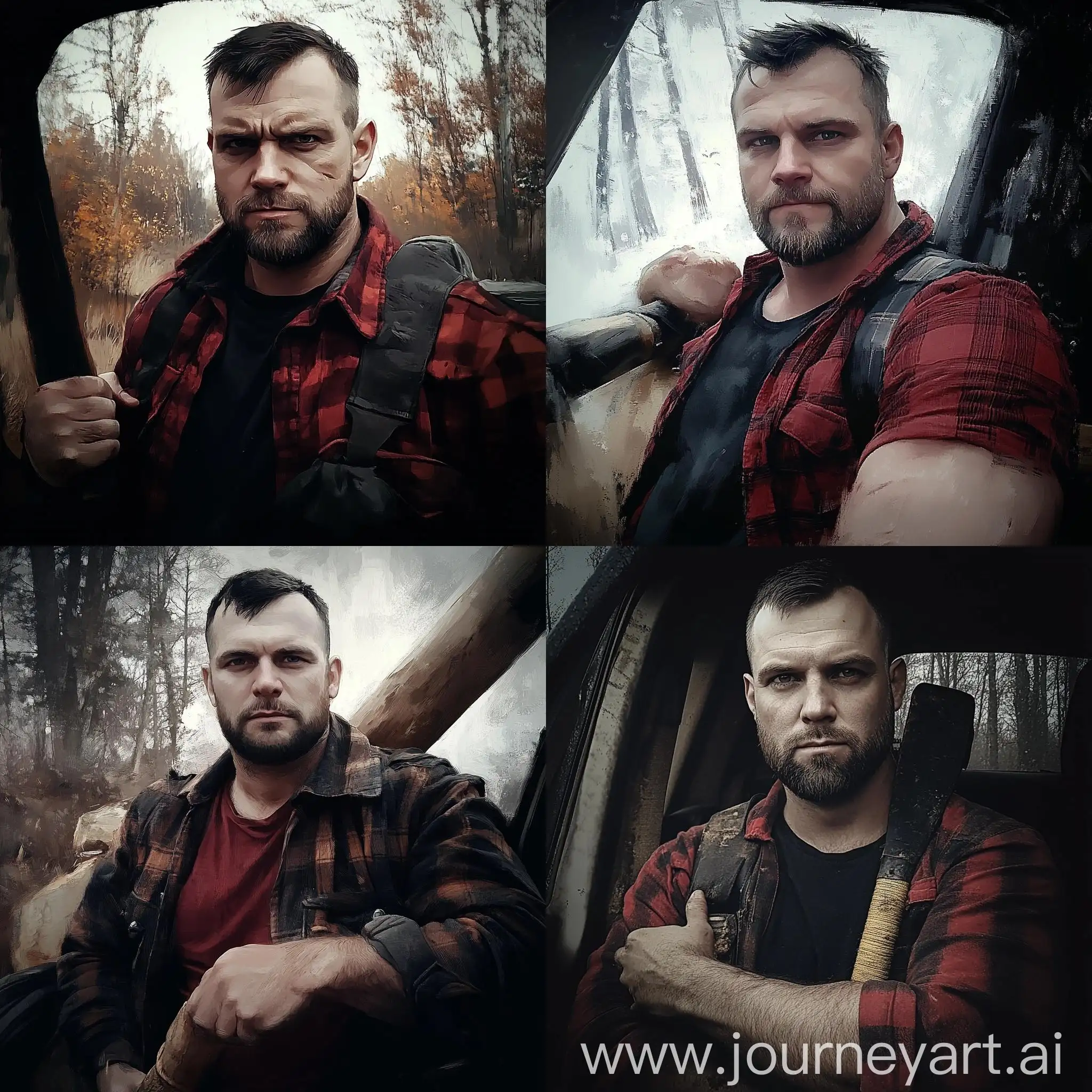 Brutal-Manly-Lumberjack-in-Forest-Setting