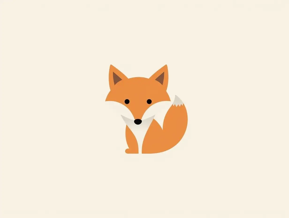 Create a minimalist fox logo that is modern, elegant, and timeless. The logo should be simple and easy to recognize, and it should use a limited color palette. The fox should be stylized in a way that is both sophisticated and playful. The logo should be versatile and work well in a variety of applications, including print, web, and social media.