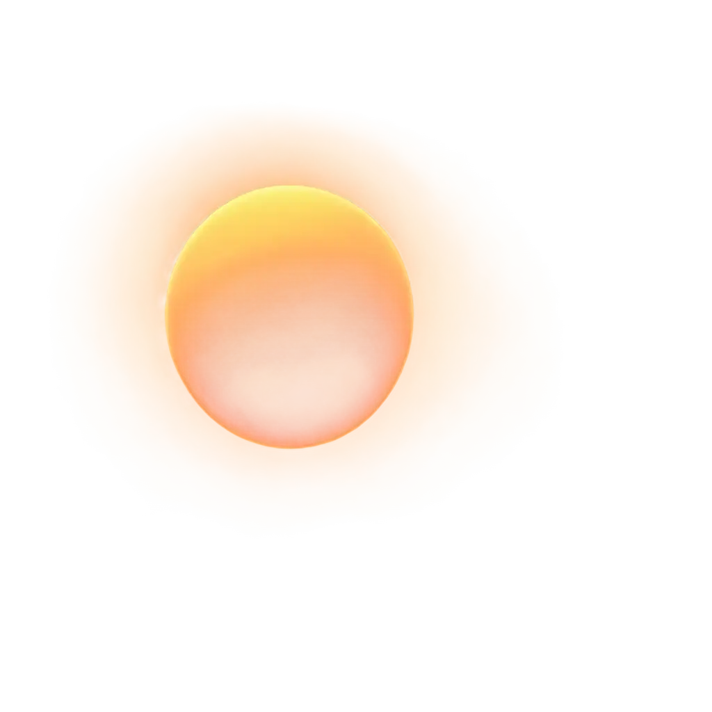 Hyper-realistic sun seen from a desert, with shimmering heat distortion, glowing intense sunlight, slightly hazy sky, golden and orange tones, minimal clouds, high-resolution photorealism, no background elements, isolated PNG object with smooth transparent edges