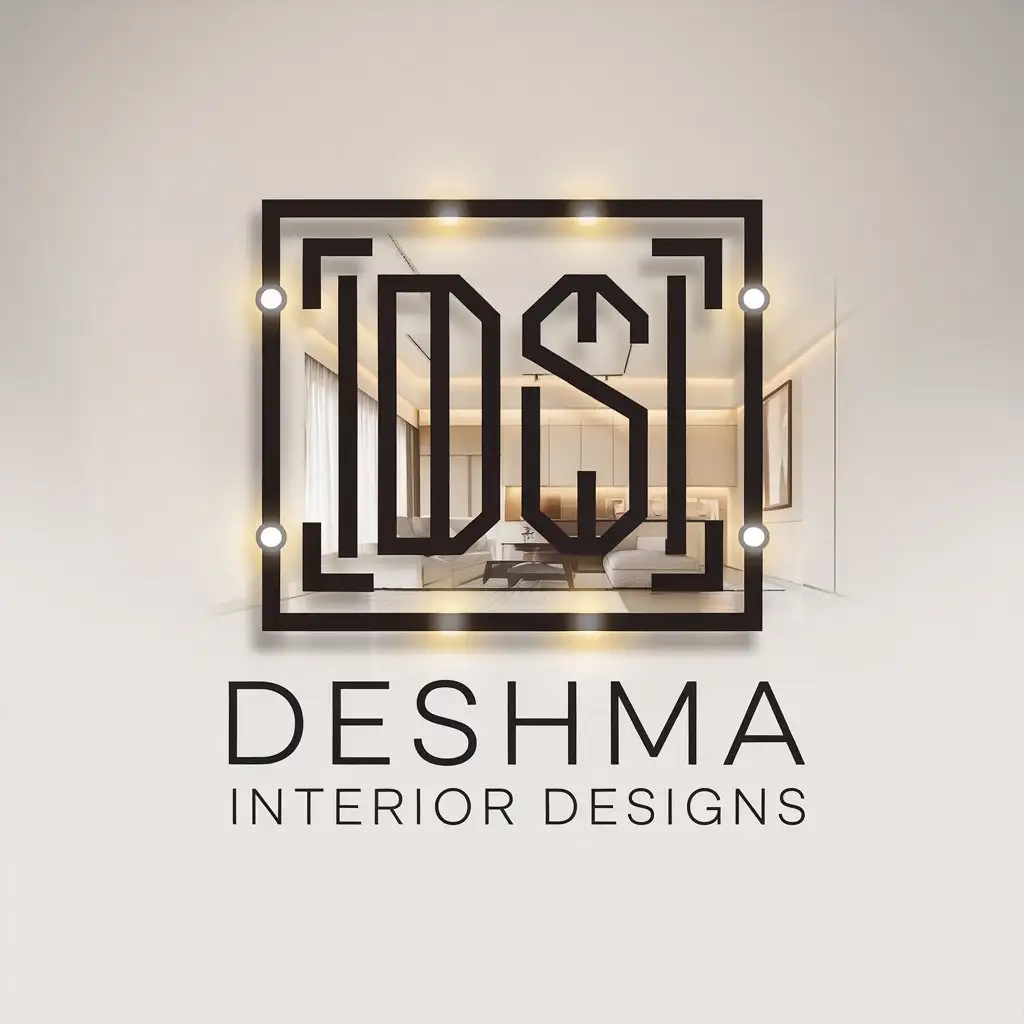 LOGO Design for Deshma Interior Designs Minimalistic Lighting with DIS Initials for Real Estate Industry