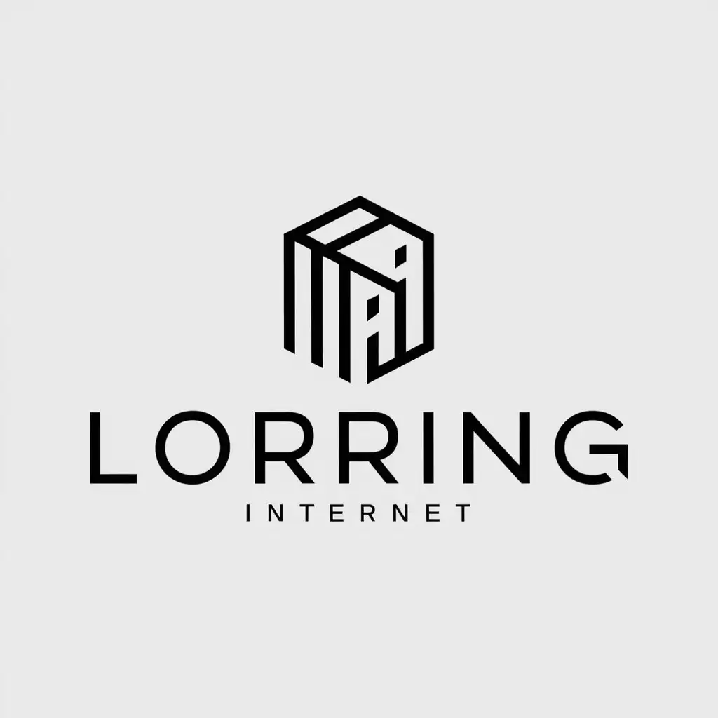 a logo design,with the text "lorring", main symbol:data center,Minimalistic,be used in Internet industry,clear background