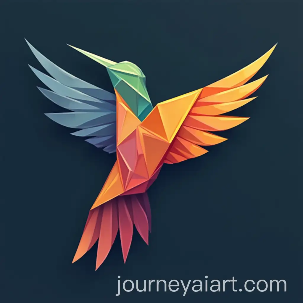 Origami-Style-Hummingbird-Logo-Design