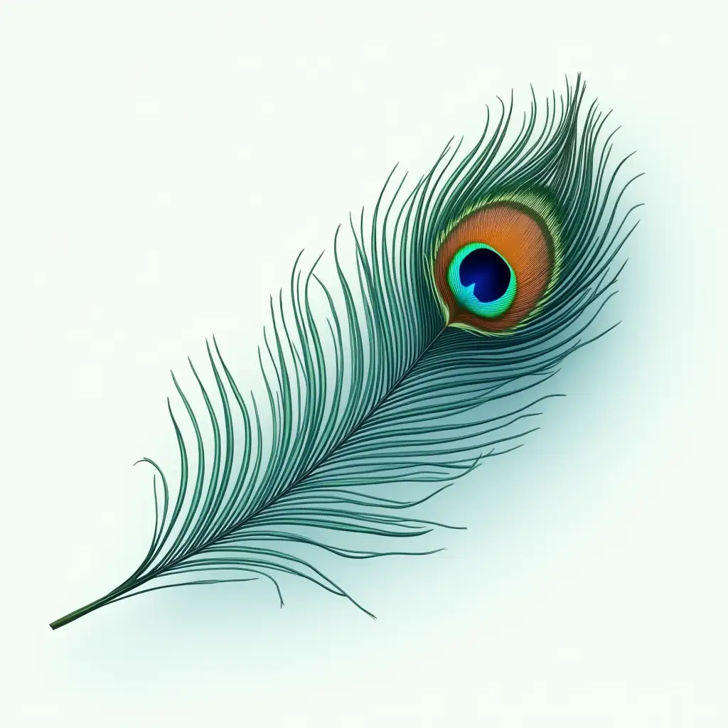 Peacock-Feather-Floating-in-the-Air