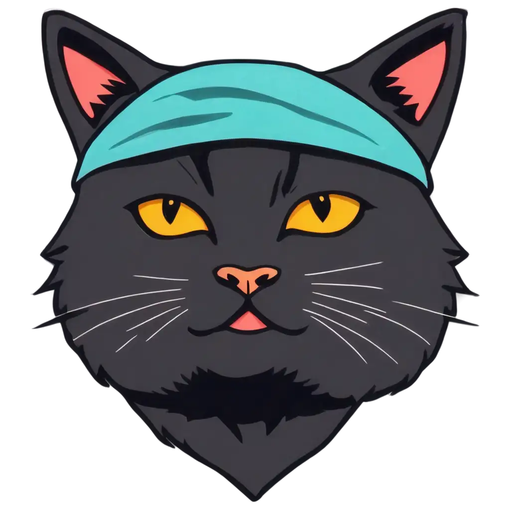 Evil-Smiling-Cat-PNG-ImagePNG-Image-Usage-Guide-with-Bandana-Cartoon-Style-No-Eyes-100x100-Pixels