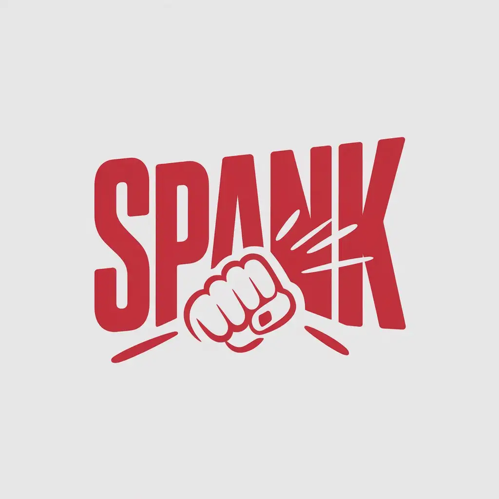 a vector logo design,with the text "spank", main symbol:spank, hand slap,Moderate,clear background