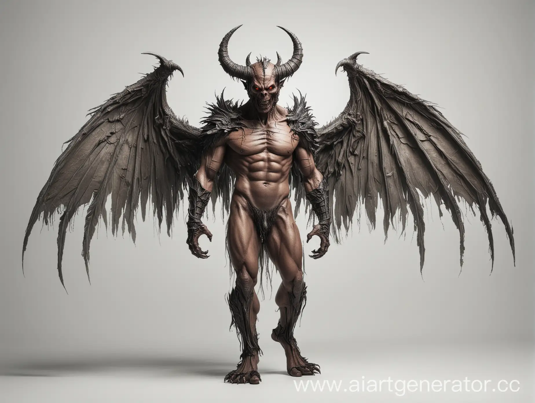 Demon-with-Wings-on-White-Background