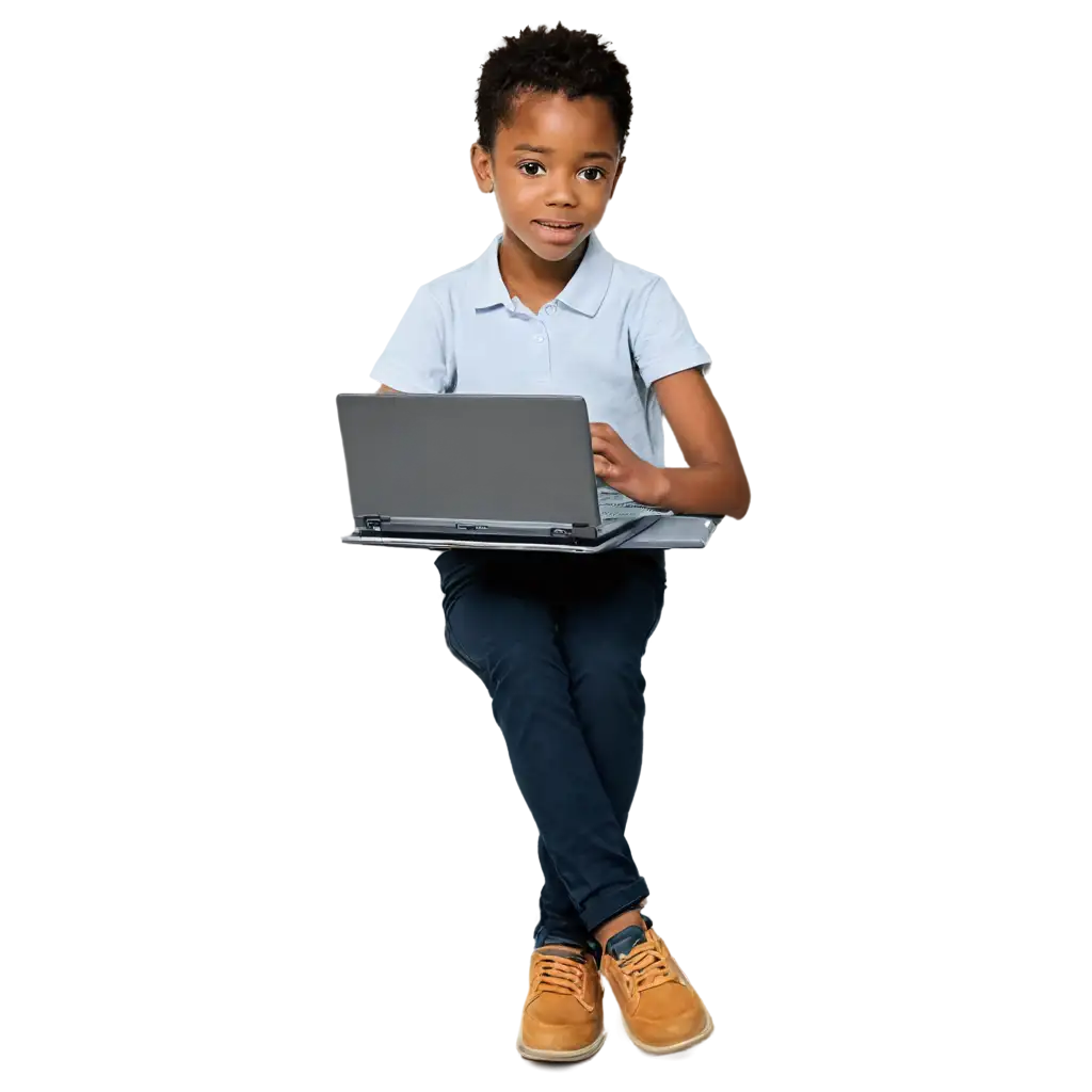 African-Kid-Using-Laptop-at-School-PNG-Image-Educational-Technology-Concept