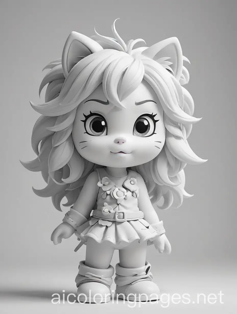 Cute hello kitty sonic my little pony happy birthday, Coloring Page, black and white, line art, white background, Simplicity, Ample White Space. The background of the coloring page is plain white to make it easy for young children to color within the lines. The outlines of all the subjects are easy to distinguish, making it simple for kids to color without too much difficulty